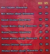 Shawarma's menu 1