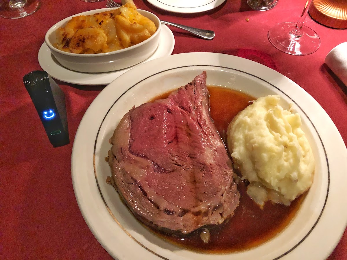 Nima Nomad pic 3: Prime Rib, Mashed Potatoes & Augratin Potatoes all tested safe and Gluten Free.