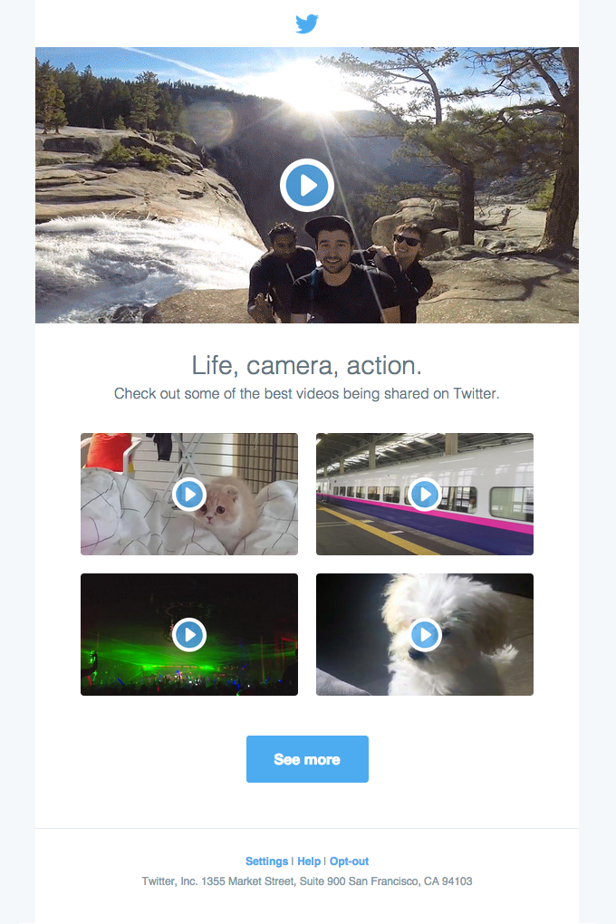 Twitter email example. 