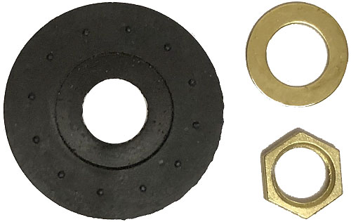 hex nut and washers