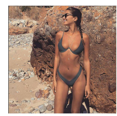 Ženski seksi bikini sa šlicem, ujednačene boje, sa metalnim prstenom, evropsko-američki stil, za plažu i bazen.