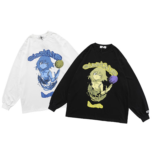 Title 2, Character print mens long-sleeved T-shirt