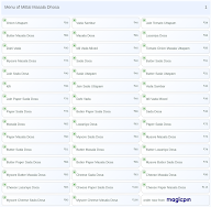 Mittal Masala Dhosa menu 1