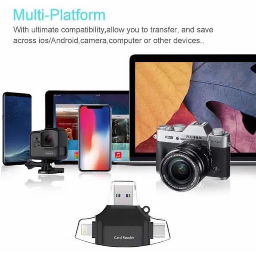 SD Card Reader for iPhone/iPad/Android/Mac/Computer/Camera, 4 in 1 Micro SD  Card