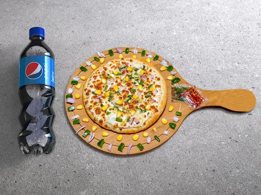 Veggie Lover Pizza [7 Inches] With Pepsi [750 Ml]