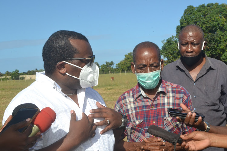 Housing and Urban Development PS Charles Hinga in Kilifi after inspecting the Kazi Mtani initiative on August 28