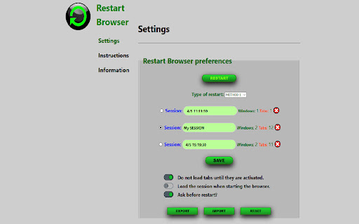 Restart Browser