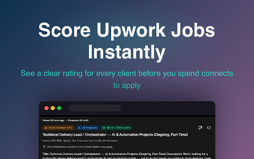 Upwork Job Rater screenshot 1