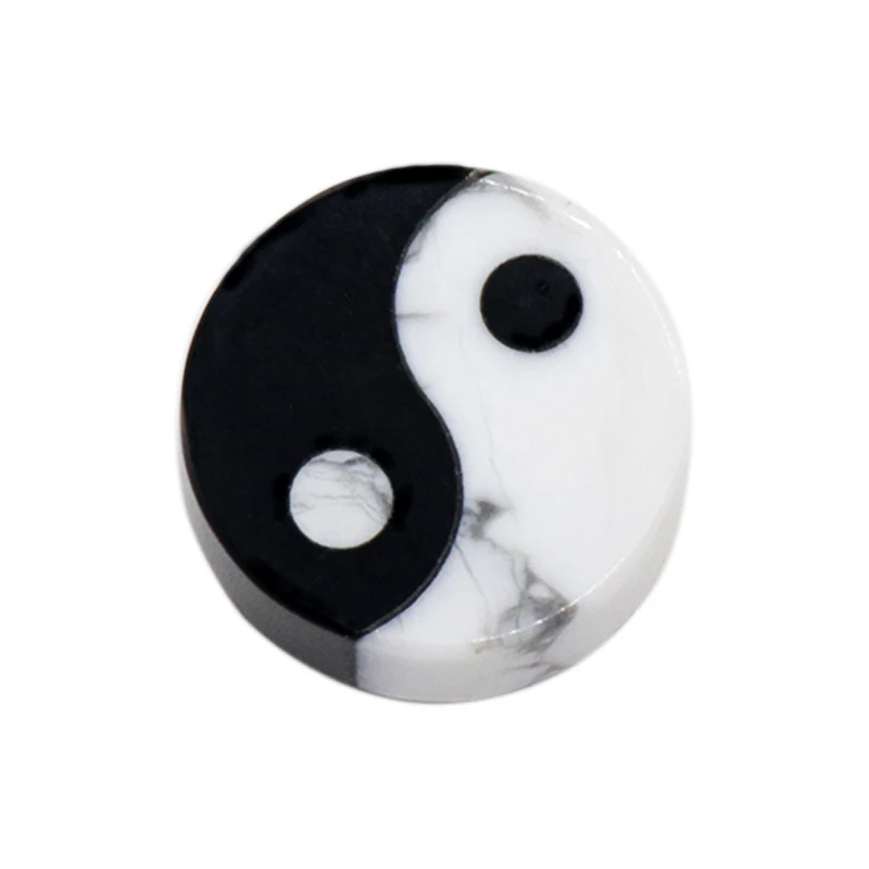 Logo Yin Yang Taiji noir et blanc à couture naturelle, parfait pour symboliser l'équilibre et l'harmonie dans la conception.
