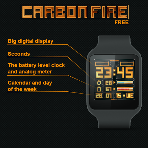 Carbon Fire free Watch Face