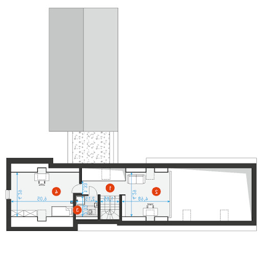 Familijny 1 - Rzut poddasza - wymiary szczegółowe