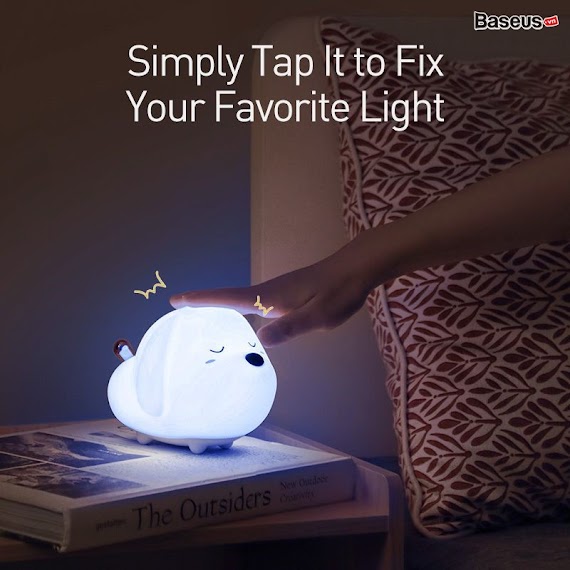 Baseus Cute Series Doggie Silicone Night Light - Hàng Chính Hãng