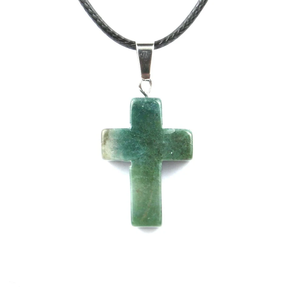 Fashion Natural Stone Cross Necklace Stylish Religious Jewelry for Men and Women Perfect Gift Durable and Elegant Access