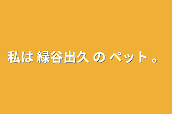 私は 緑谷出久 の ペット 。