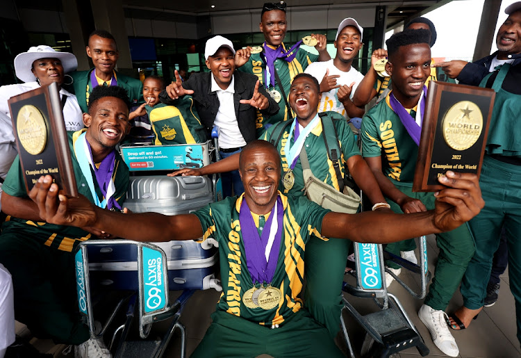 Kholwa Brothers Isicathamiya group received a warm welcome at King Shaka International Airport after they were crowned world champions in Los Angeles on Saturday.