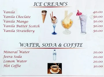 Rasraj Juice & Snack Centre menu 