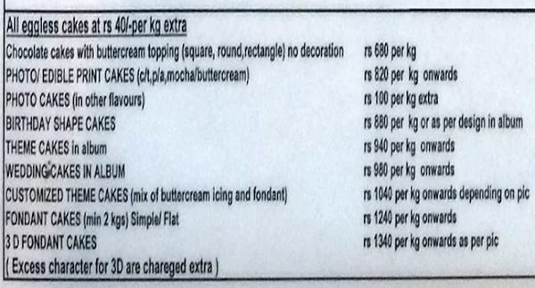 Copper Chocs menu 