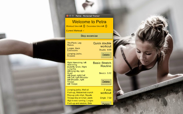 Petra - Unsupported - Personal trainer! chrome extension