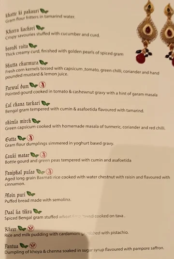 Royal Vega- Itc Royal Bengal menu 