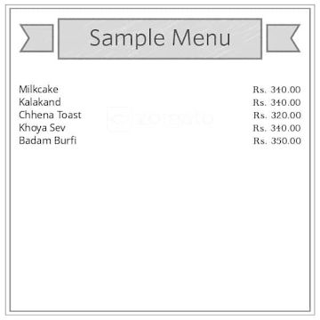 Arora Sweets menu 