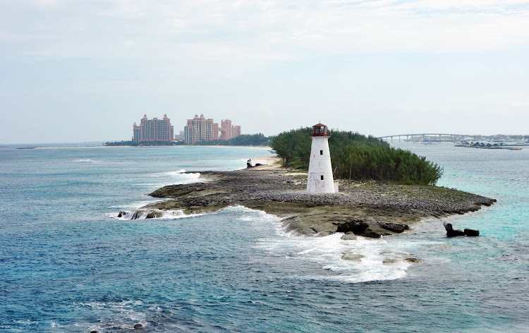 Pulling into Nassau, the Bahamas, on a cruise ship. 