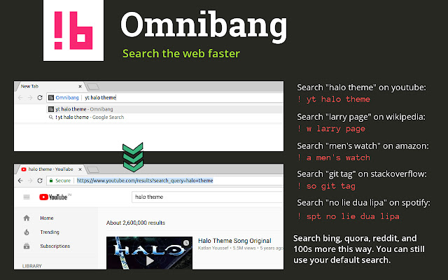 Omnibang chrome extension