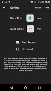 Pomodoro Work Timer - náhled