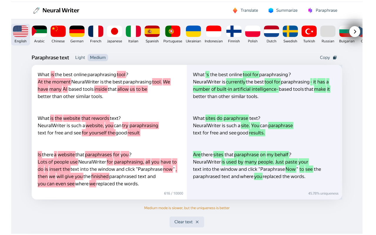 NeuralWriter — rewrite, summarize, translate Preview image 0