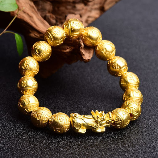 Title 4, Mens 12mm Placer Gold Six Word Truth Bracelet,...