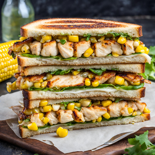 Grilled Chicken Sweet Corn Double Decker Sandwich