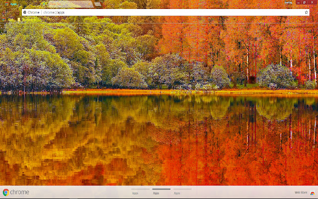 Colorful Fall Forest Lake Nature chrome extension