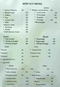 Lily Hotel menu 1