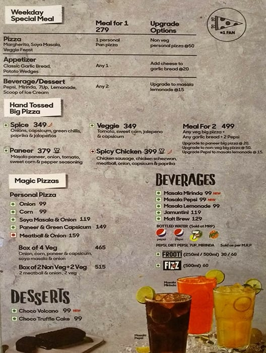 Pizza Hut menu 