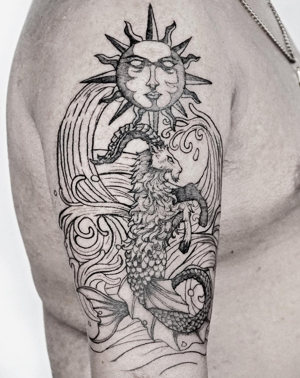 Sun Capricorn Tattoo