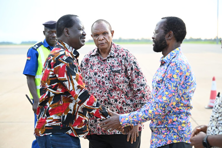 ODM leader Raila Odinga welcomed in Kisumu by Governor Anyang Nyongó on Monday , September 19.