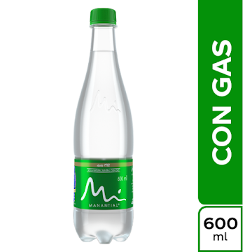 Agua Natural Mineral Con Gas Manantial x 600 ml  