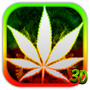 3D Green Leaf Smoke Theme  Icon