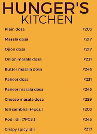 Hunger's Kitchen menu 1