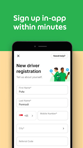 Screenshot Grab Driver: App for Partners