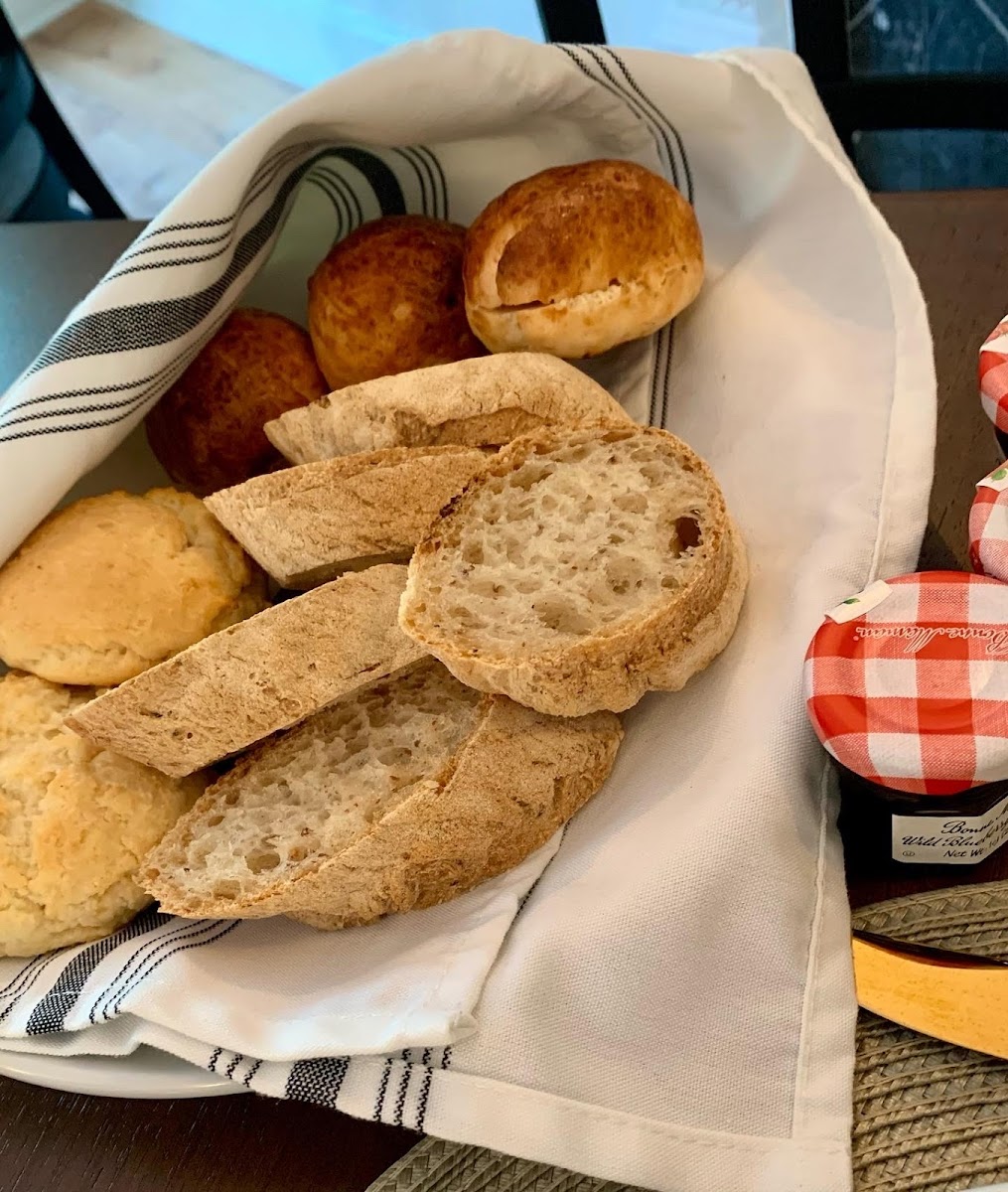 Variety of fresh-made gluten free breads