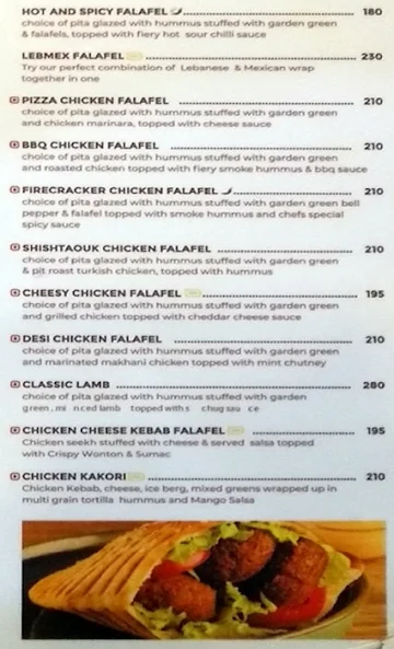 Falafel's menu 