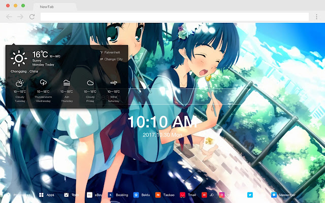 Saten Ruiko Pop HD Anime New Tab Page Theme
