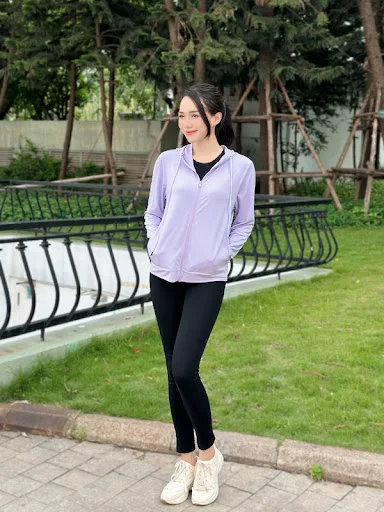 Áo chống nắng nữ HeraDG chất liệu Polyester mũ liền, kéo khóa, túi 2 bên, gấp gọn thông minh SAN9001 size S - XXL