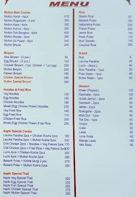 Aaptir Rannaghar menu 2