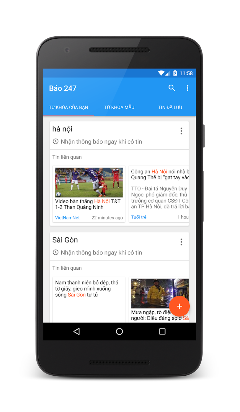 Báo247 - Nhận tin theo từ khóa Screen 1
