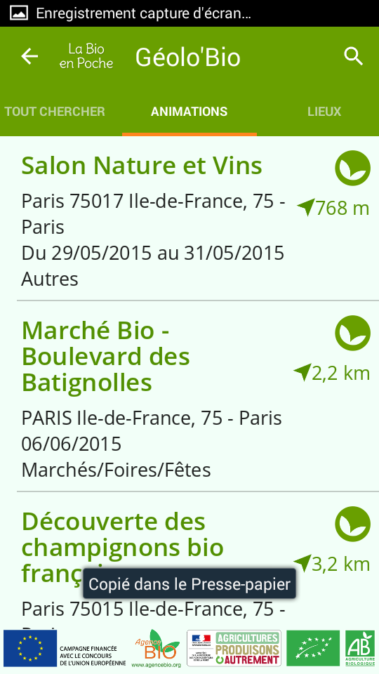 La Bio en Poche Screen 3