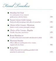 Shikara menu 5