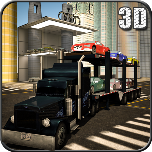 Car Transport Trailer Truck 3D icon