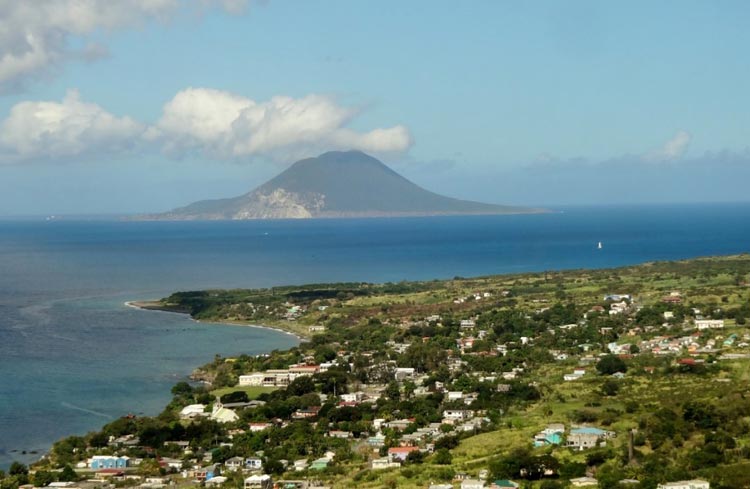 View of St. Eustatius from Fort George