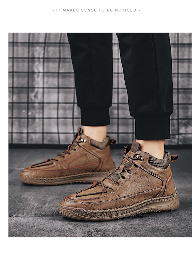 Title 11, High-End Leather Martin Boots Mens Versatile H...